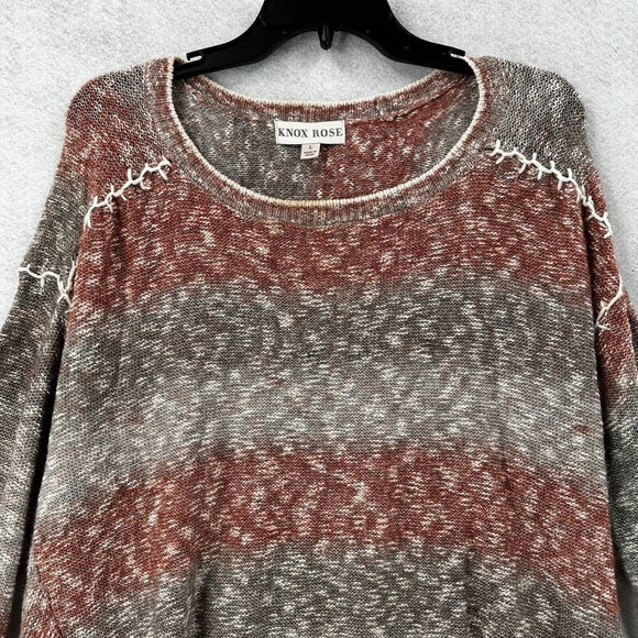 Knox Rose Sweater Women LARGE Long Bell Sleeve‎ Boho Handkerchief Hem Slouchy - Picture 6 of 14